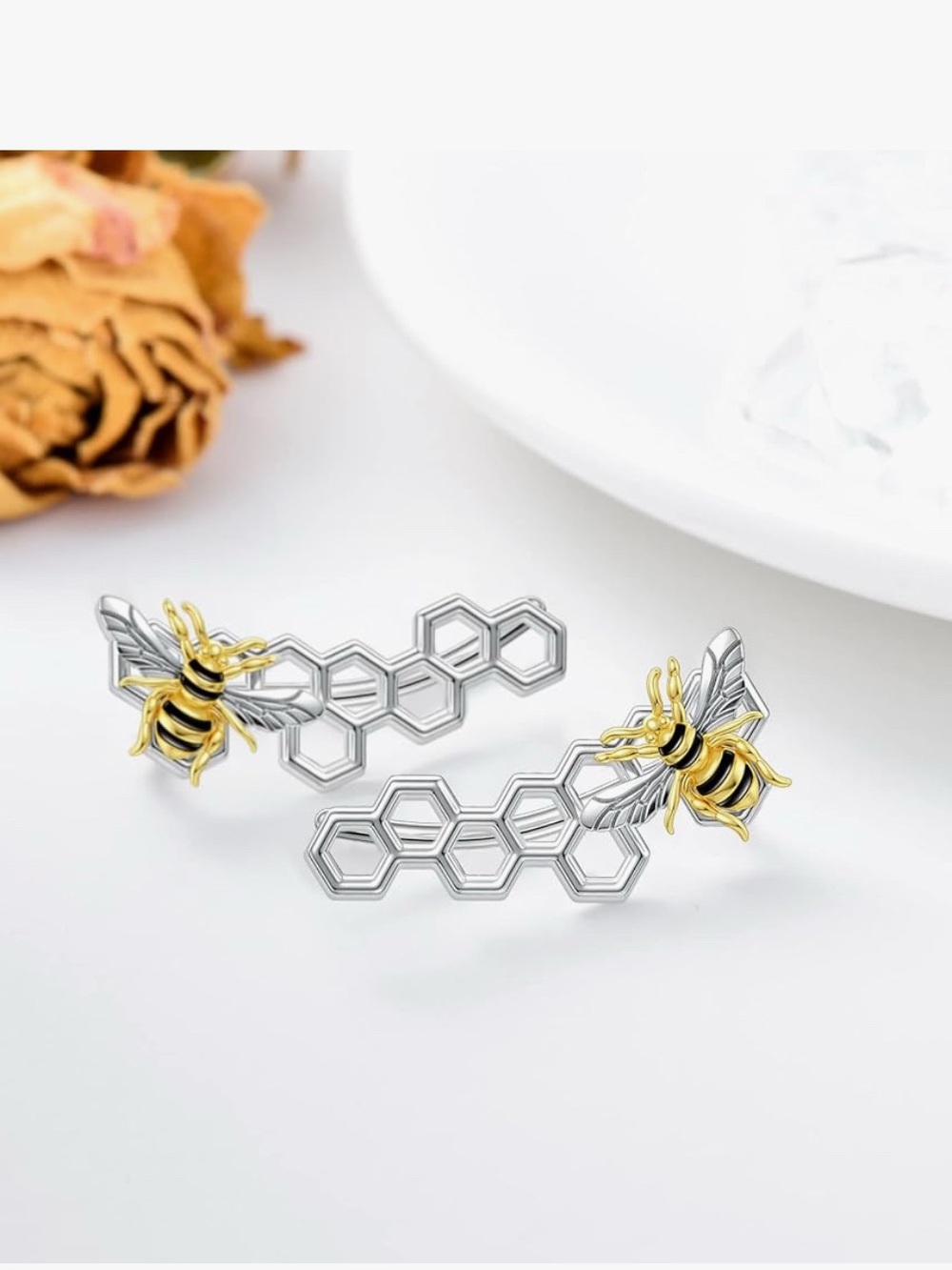 PELOVNY 925 Sterling Silver Bee Earrings